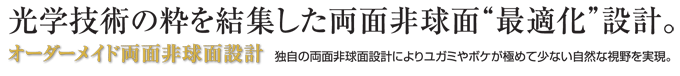 光学技術の粋を結集した両面非球面“最適化”設計。