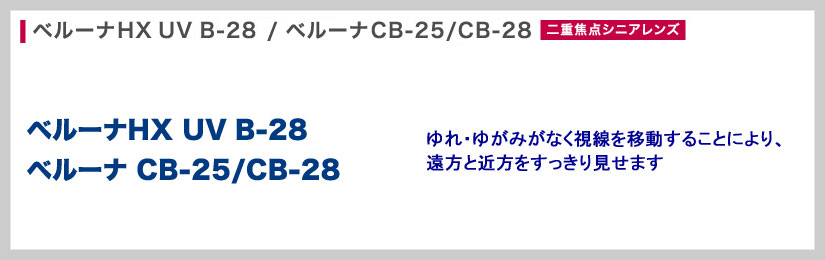 ゆれ・ゆがみがなく視線を移動することにより、遠方と近方をすっきり見せます（老眼鏡）