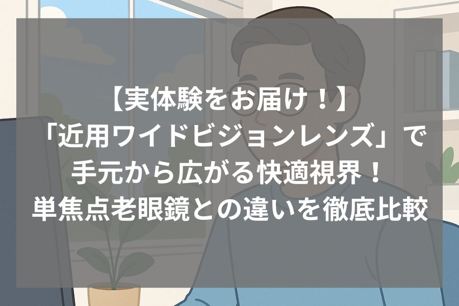 【実体験をお届け！】「近用ワイドビジョンレンズ」で手元から広がる快適視界！単焦点老眼鏡との違いを徹底比較🤗