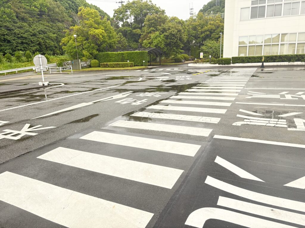 雨の日に機能レンズ(ファインブラウン)を装用した見え方