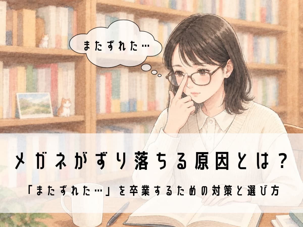 メガネがずり落ちる原因とは？「またずれた…」を卒業するための対策と選び方