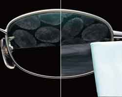 金子眼鏡店、青色楕円形メガネレンズ 反射防止コーティング 反射防止